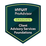 Intuit ProAdvisor Client Advisory Services Foundations graduate badge